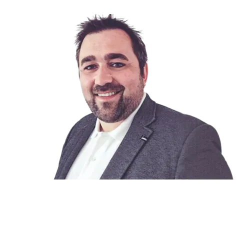 Porträtfoto von Jochen Schmidt, dem Geschäftsführer das SHK-Handwerksbetriebs smr im Wettringen bei Schweinfurt.  Hintergrund.